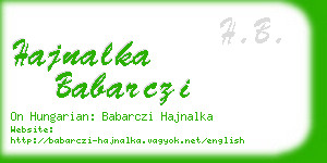 hajnalka babarczi business card